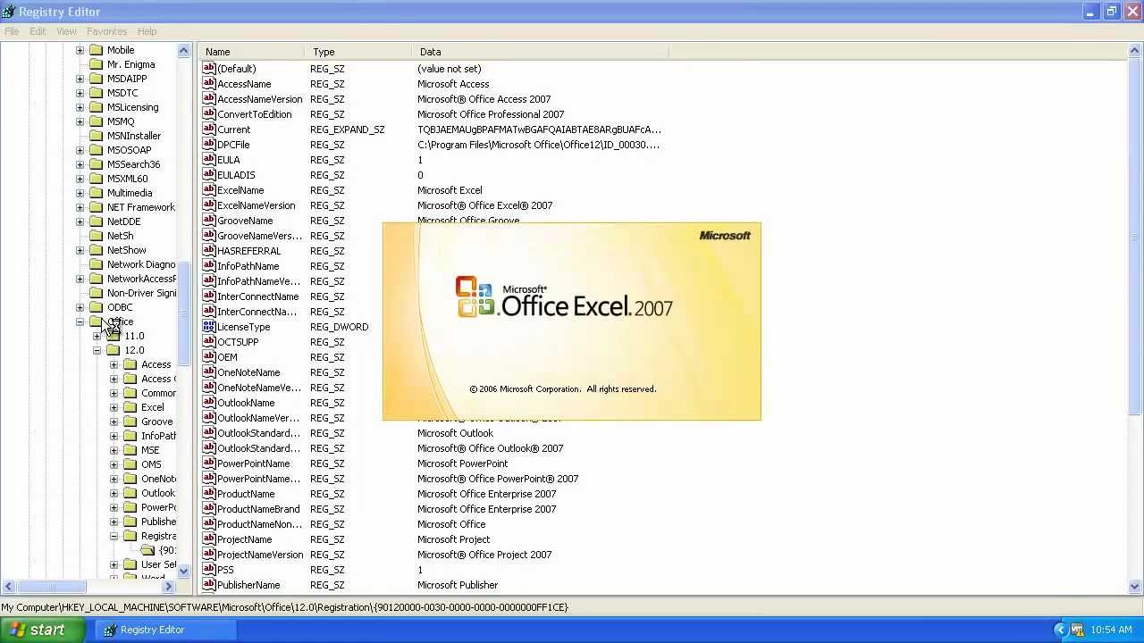 change product key for office 2007