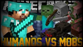 Minecraft GUERRA DE HUMANOS VS MOBS????