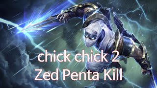 KR Challenger chick chick 2(dosu) Zed Penta Kill / 도수 제드 펜타킬