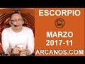 Video Horscopo Semanal ESCORPIO  del 12 al 18 Marzo 2017 (Semana 2017-11) (Lectura del Tarot)