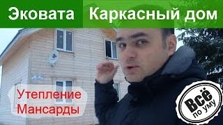 Эковата. Утепление эковатой одного  маленького каркасника. Все по уму