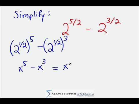 Fractional Exponents Simplification Example - YouTube