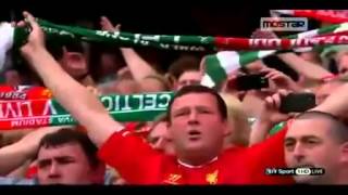 Celtic & Liverpool Fans sing YNWA ( Dublin Decider )