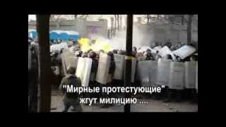 Шок!"мирные протестующие" избивают и жгут милицию.18.02