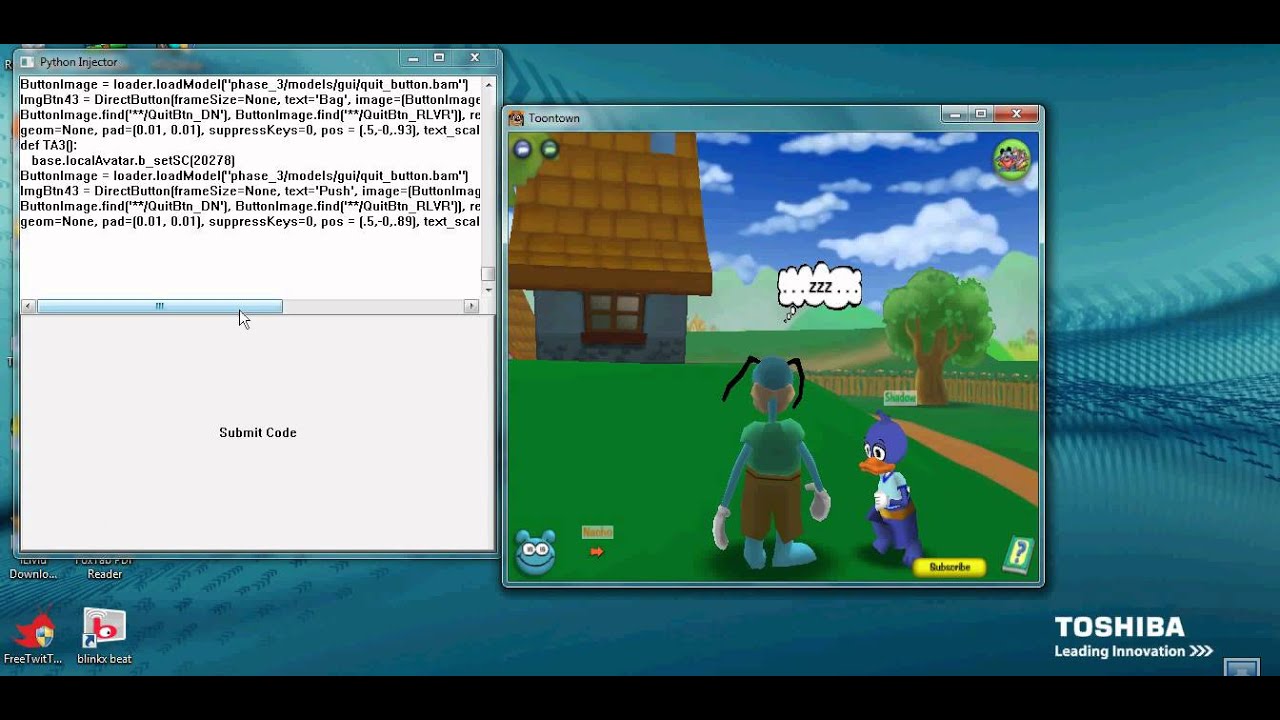 how to use python injector for toontown - YouTube