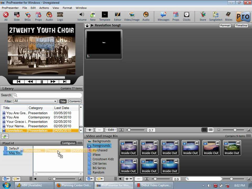 Creating Playlist (ProPresenter 4 for Windows) - YouTube