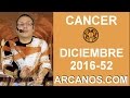 Video Horscopo Semanal CNCER  del 18 al 24 Diciembre 2016 (Semana 2016-52) (Lectura del Tarot)