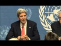 WorldLeadersTV: SYRIA: US\'s JOHN KERRY, RUSSIA\'s SERGEI LAVROV,  UN/ARAB LEAGUE\'s BRAHIMI, in GENEVA

MaximsNewsNetwork: 13 September 2013: UNTV CH, United Nations, Palais des Nations, Geneva, Switzerland - The United States (US) and Russian foreign ministers met the United Nations (UN) special envoy on Syria for a second day, seeking to reach a deal on the disposal of President Bashar al-Assad\'s chemical weapons.
Lakhdar Brahimi, the Joint Special Representative of the UN and League of Arab States for Syria met Friday (13 September) with US Secretary of State John Kerry, and Sergei Lavrov, his Russian counterpart as part of a process to place Syria\'s stockpiles under international supervision.
Following the meeting John Kerry and Sergie Lavrov spoke to reporters along with Lakhdar Brahimi, who is trying to organize this conference known as Geneva Two or Geneva II.

US Secretary John Kerry described the talks as \