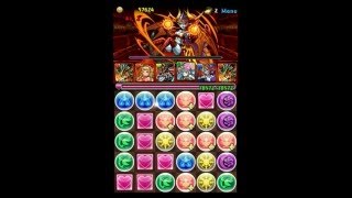 パズドラ【ヘラ・ウルズ降臨！魔炎妃　地獄級】炎隼神・ホルス 16倍PT ノーコン