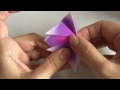 1 - FLOR DE ORIGAMI PLANA - TULIPA AZUL.