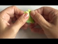 2 - FLOR DE ORIGAMI PLANA - TULIPA AZUL.