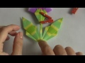 3 - FLOR DE ORIGAMI PLANA - TULIPA AZUL.