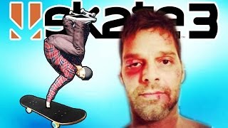 FUI AGREDIDO PELO SKATE! - Skate 3 Momentos Engraçados (Parte 7)