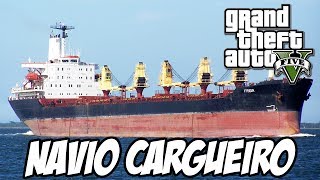 GTA V - Barco Cargueiro GIGANTESCO Afundado MOD MAR SECO