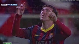 Sevilla  vs Barcelona 1-4 All Goals & Highlights 09.02.2014 Messi Show