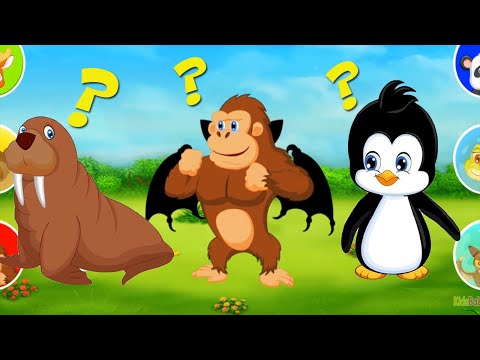 Fun puzzle animal ! Learn the names of popular animals with funny game for toddlers