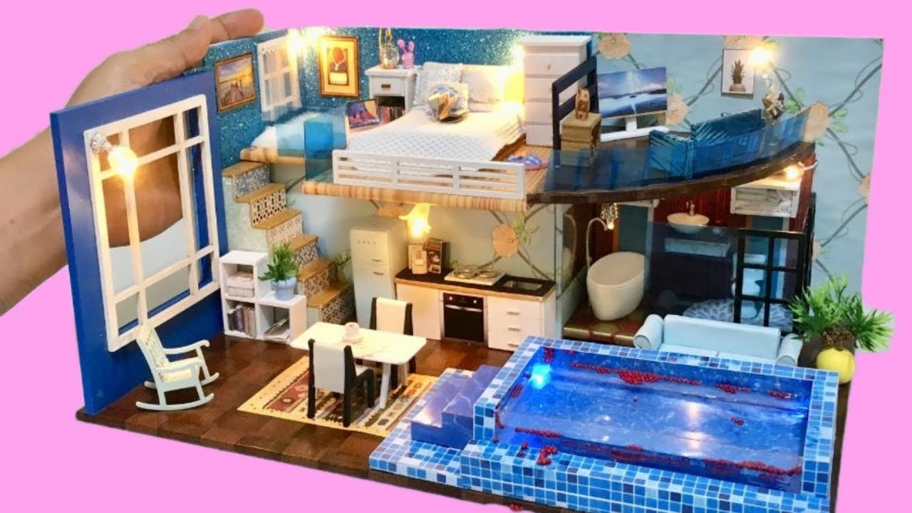 barbie doll house swimming pool