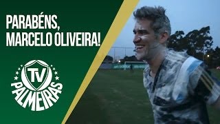 TV Palmeiras flagra 'ovada' no aniversariante Marcelo Oliveira