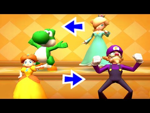 Mario Party The Top 100 All Funny Minigames / Yoshi vs Rosalina vs Waluigi vs Daisy /Adreanna