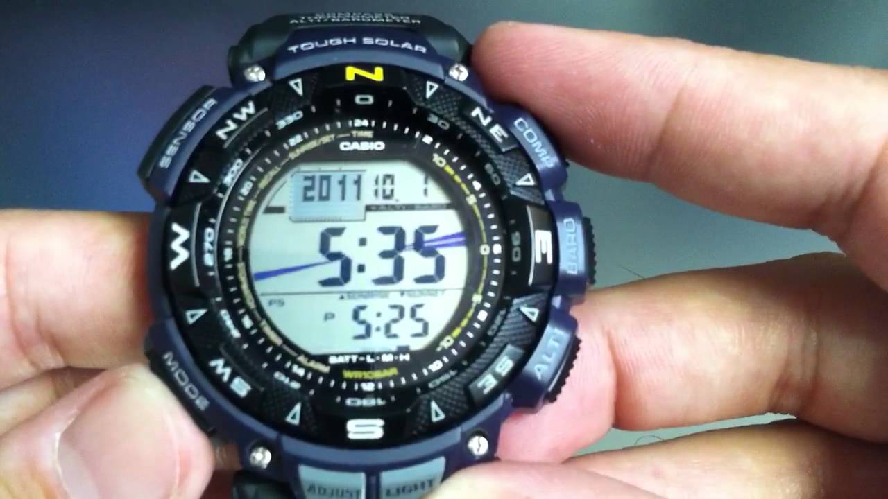 Casio Pathfinder PAG240B-2 Compass Altimeter Watch - YouTube