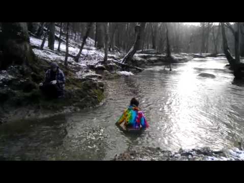 Girl jumps in freezing water