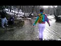 Girl jumps in freezing water