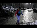 Girl jumps in freezing water