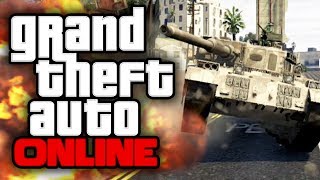 GTA 5: Online - TANK RAMPAGE! - (GTA V Rhino Tank Funny Moments)