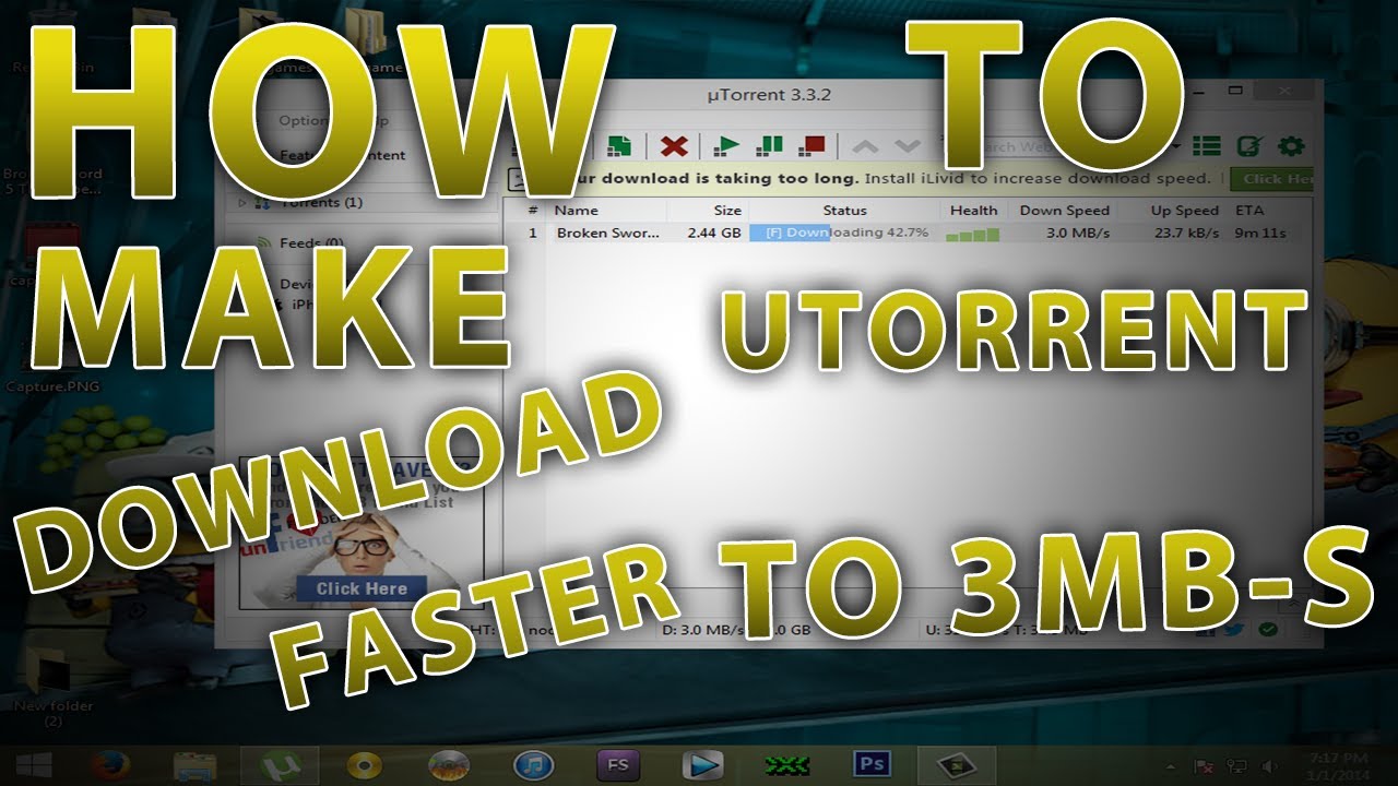 2MB-S* how to make utorrent 3.3.2 faster - YouTube