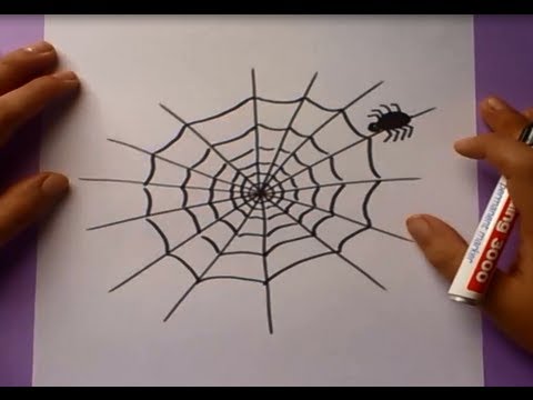 Como dibujar una telaraña paso a paso | How to draw a web - YouTube