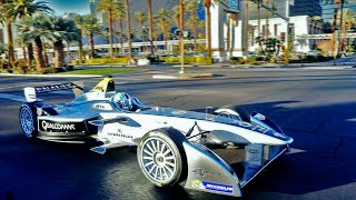 Formula E car - Driving the Las Vegas Strip