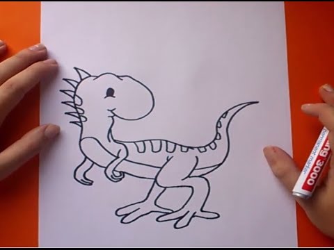 Como dibujar un dinosaurio paso a paso 7 