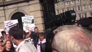 Protest outside the Dáil ahead of the vote on the Protection of Life During Pregnancy Bill 2013