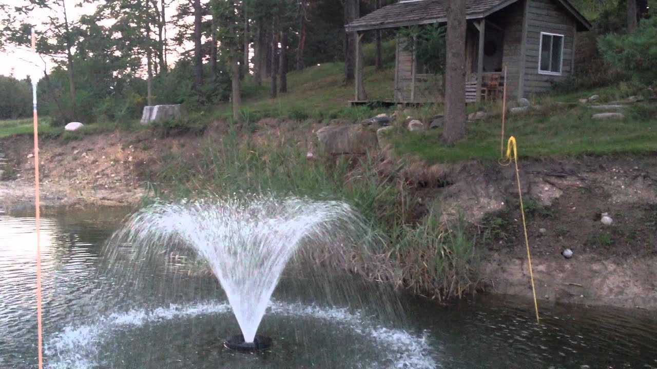 Pond floating water fountain - YouTube