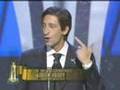 Adrien Brody winning an Oscar® for The Pianist