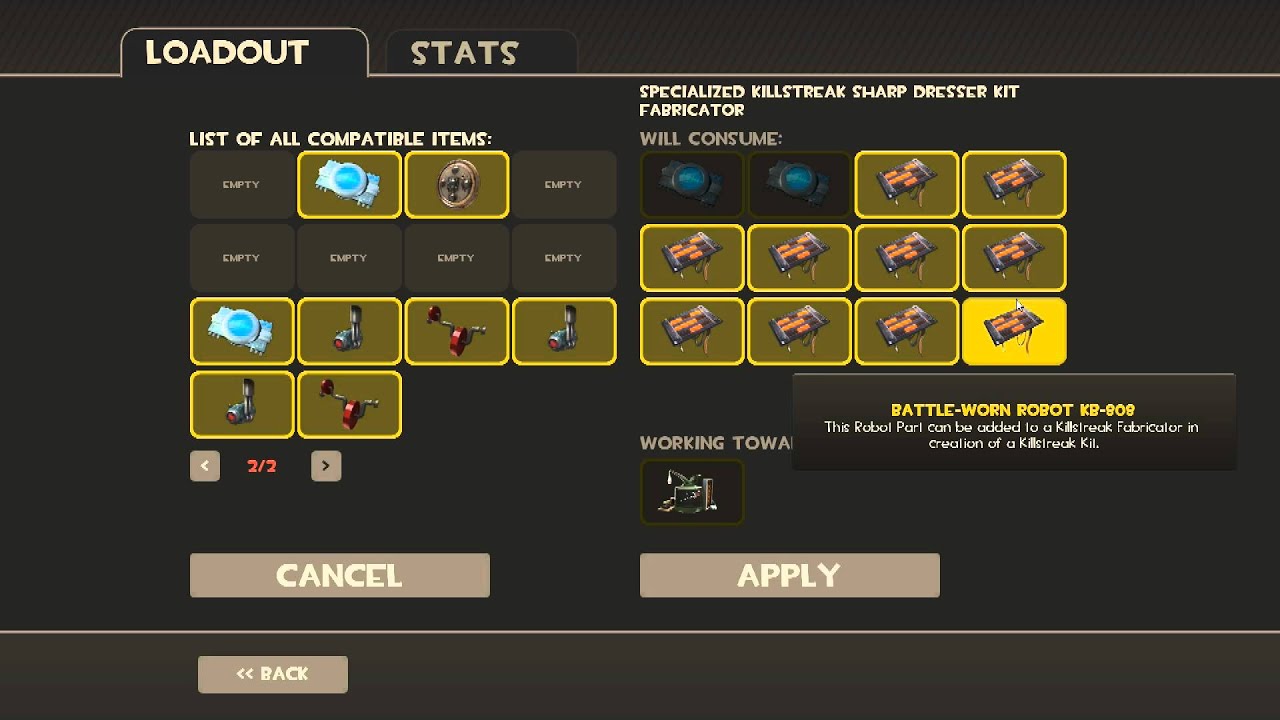 tf2 crafting a kill streak sharp dresser YouTube