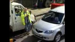 Girl parking a car in weird way