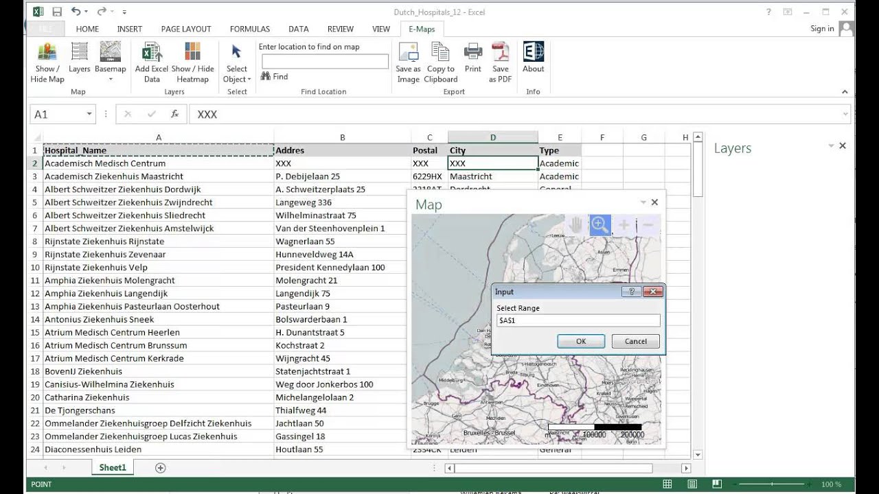 Geocode Excel map - YouTube