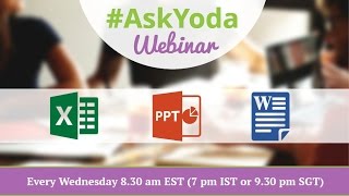 #AskYoda Webinar on MS Office Queries- YodaLearning