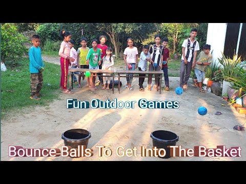 Bounce Balls To Get Into The Basket | Fun Outdoor Games | Fun Team Building Games