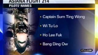 Pranked TV Station Reports "Ho Lee Fuk," "Wi Tu Lo" As SF Crash Pilots