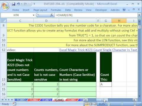 Excel Magic Trick 288: Count Character or Nums. In Text String ...