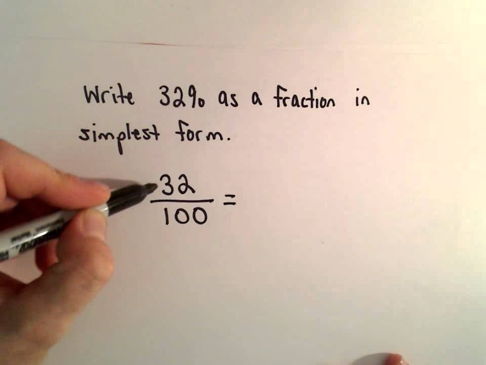 Writing a Percent as a Fraction in Reduced Form - YouTube