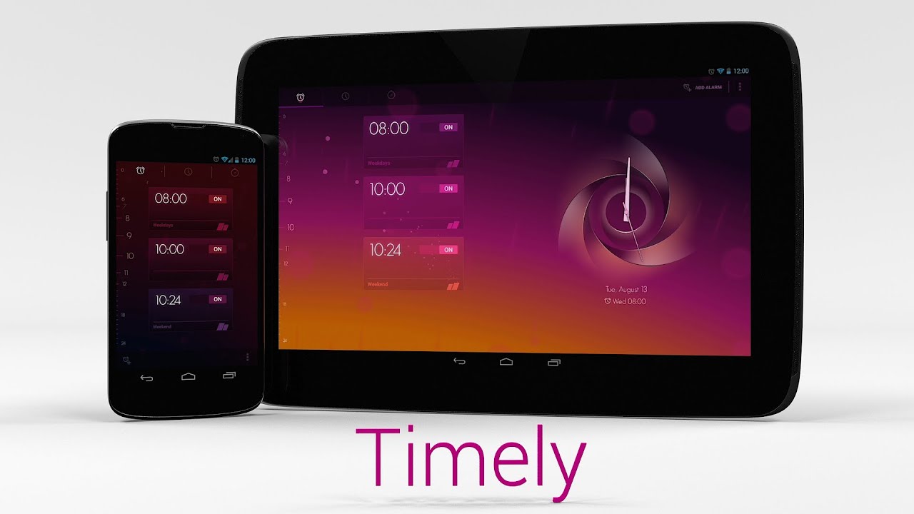 timely app set alarm clock from cloud
