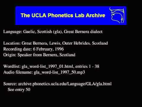 Gaelic, Scottish audio: gla_word-list_1997_50