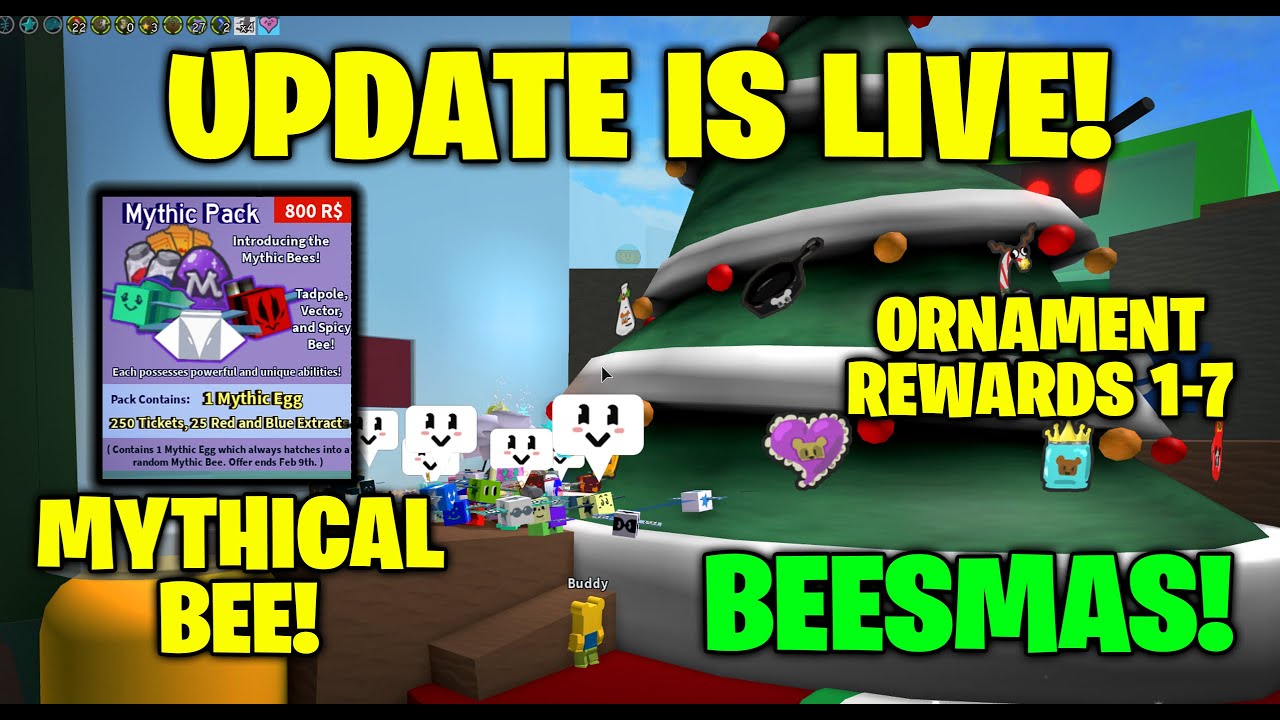 Update Beesmas Mythical Bees Bee Swarm Simulator