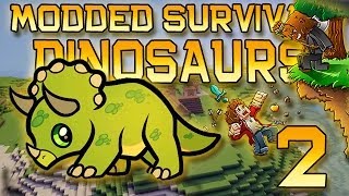 Minecraft: Modded Dinosaur Survival Let's Play w/Mitch! Ep. 2 - BATTLE-TOWER SIEGE!