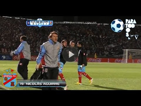 Gol Aguirre. San Lorenzo 0 - Arsenal 1. Gentileza Fútbol Para Todos.