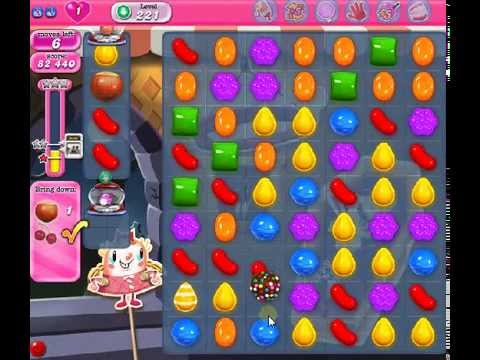 How to beat Candy Crush Saga Level 221 - 2 Stars - No Boosters - 121