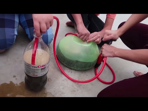 Super Wubble Bubble Ball Mentos Diet Coke Fun!!